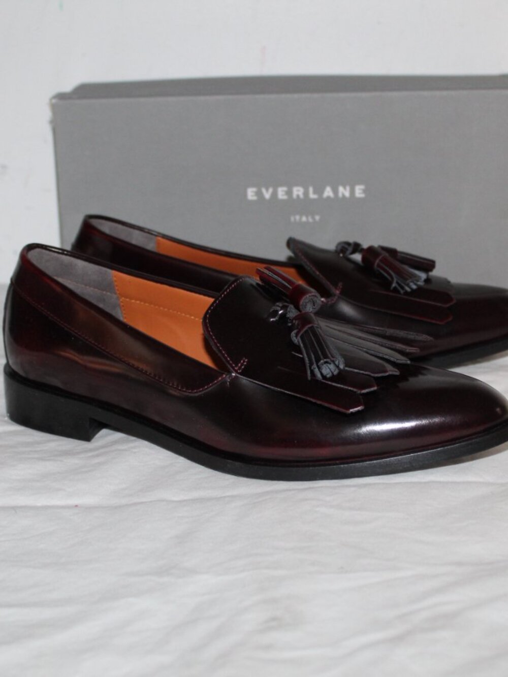 NWB Everlane Cordovan Tassel Fringe Loafers Flats Slip Ons Leather 9.5 - Picture 5 of 8